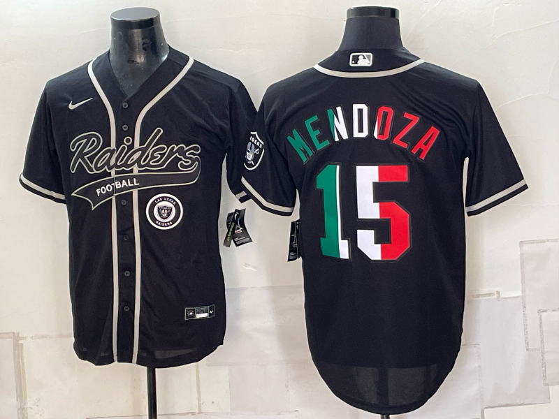 Men 2026 Oakland Raiders #15 Mendoza black Nike Limited NFL Jersey 093011